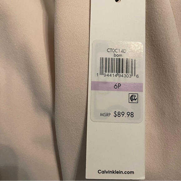 NWT Calvin Klein Crepe Scuba dress, Pale Pink Size 6P - Picture 6 of 6